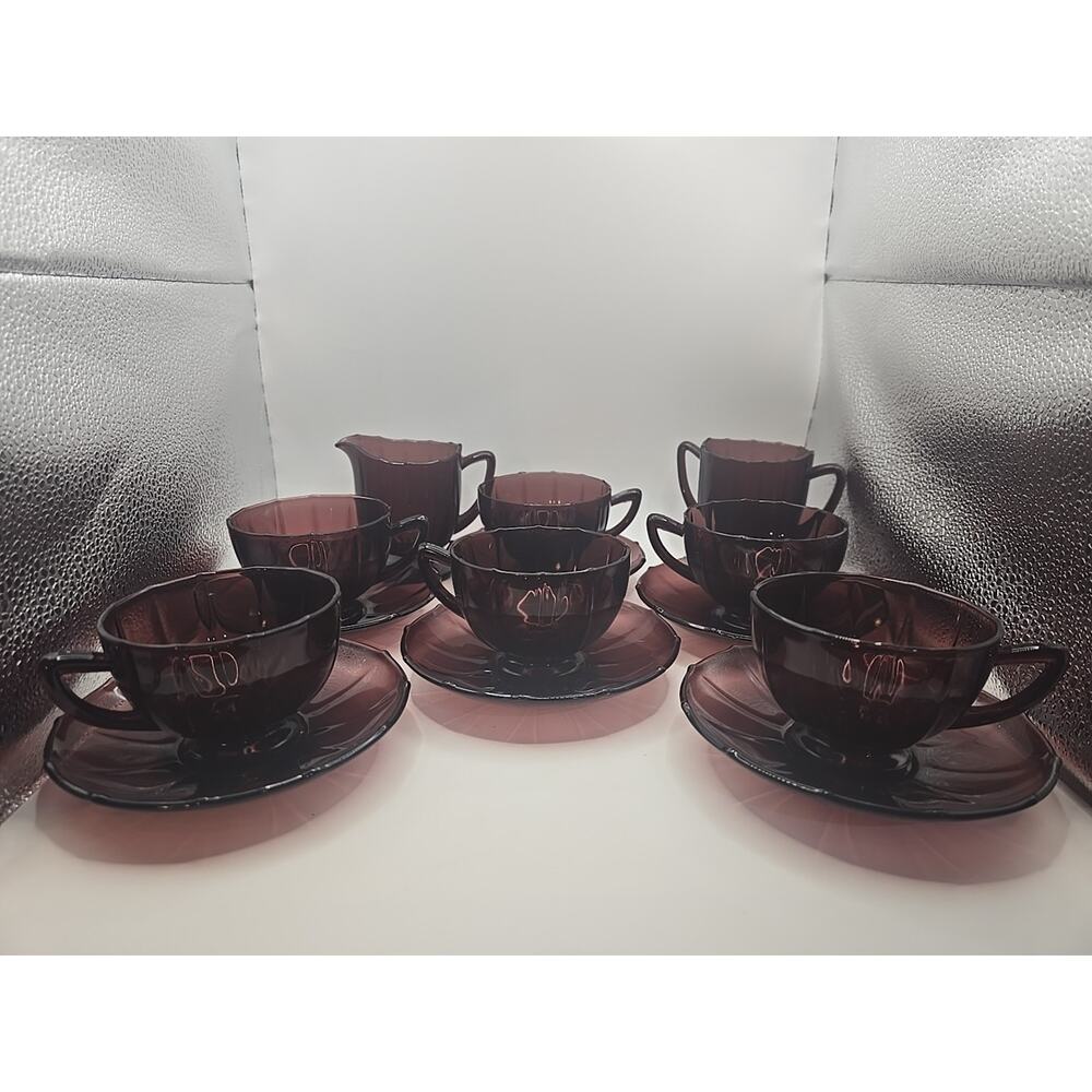 Vintage MCM Amhetyst Tea Set‎ 14 Piece